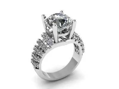 High Jewelry Luxury Diamond Ring  3D print model