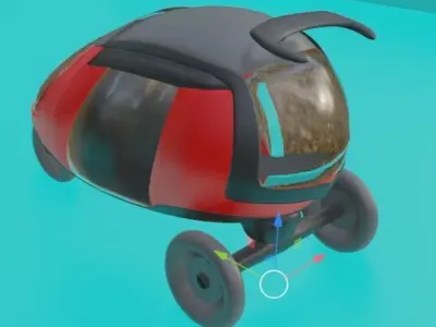 Multi-purpose hybrid electric self-charging solar tricycle 3D model