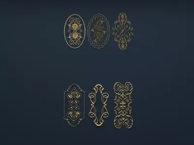 Collection carved decor  05  3D model 3D model