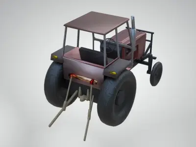 Tractor Low-poly 3D model