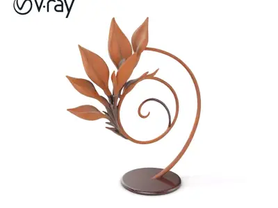 Elegant Spiral Leaf Sculpture Model Pack Low-poly 3D model