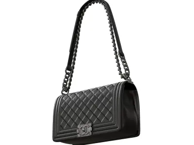 Boy Handbag Black Leather  Low-poly 3D model