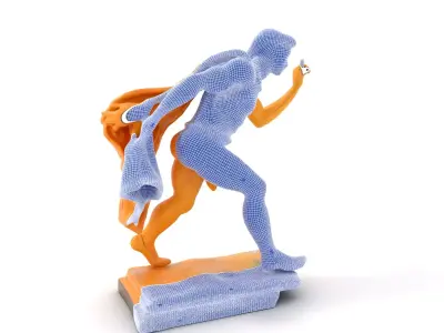 Golden Athlete Statue Model Pack Low-poly 3D model