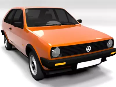VW POLO COUPE 1980 Low-poly 3D model
