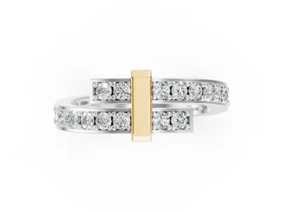 Tiffany Edge Bypass Ring 3D print model