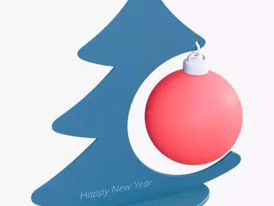 Christmas Tree Decor with Ornament Ball M1 3D model