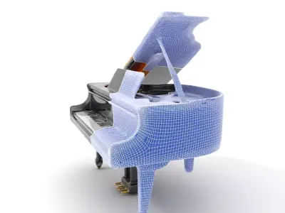 Elegant Black Grand Piano model pack Low-poly 3D model