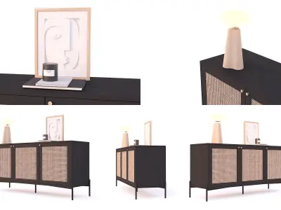 Sideboard Vienna with Deco 3D model