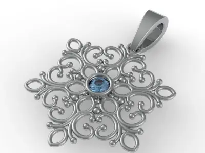 snowflake pendant 3D print model