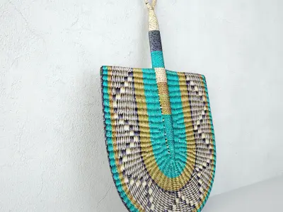 African Handwoven Fan 19 3D model