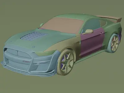 Mustang Shelby GT500 Free low-poly 3D model