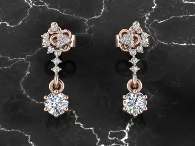 Jewelry Earring 3D print model 12