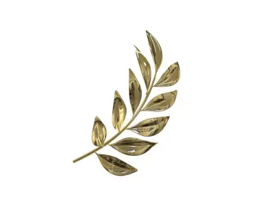 Headacc gold leaf Low-poly 3D model