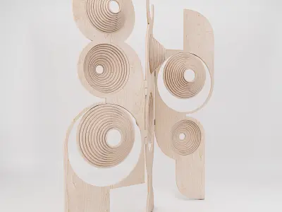 Modern Wood Sculpture 3D model