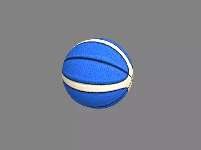 Cartoon basketball - blue Low-poly 3D model