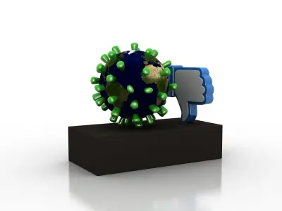 Coronavirus consequences  Low-poly 3D model