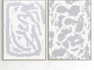 Plaster Two Photo Frame 285 Low-poly 3D model