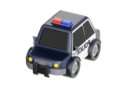 3D Police Car Cute 3D model