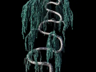 Cedrus Atlantica Glauca Pendula Zigzag Cedar 3d model 3D model