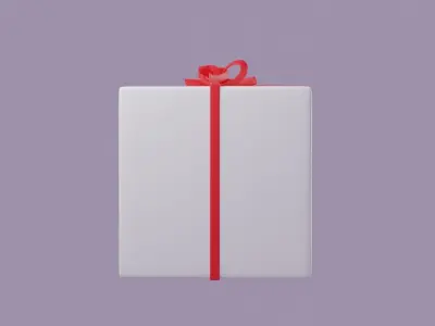 Gift 3D Model box with ribbon 3D print model