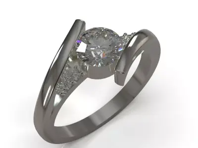 Solitaire STL 3D printable Ring Bejeweled Arm model sr0111 3D print model