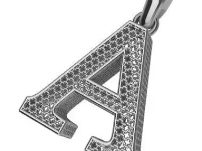 DIRECT CASTING ALPHABET PENDANT Texture 3D print model 3D 3D print model