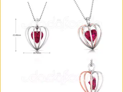 light weight yellow gold  diamond pendent -DOC-P8072 3D print model