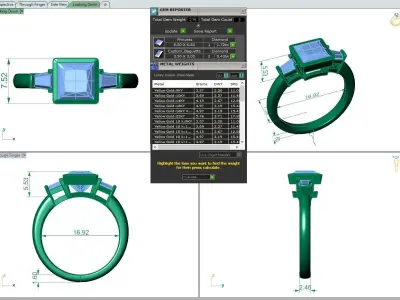 Engagement ring Maya princess 3D print model