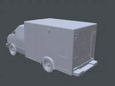 Dodge Ram Ambulance Van Low-poly 3D model