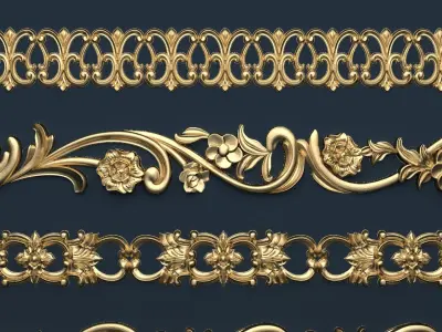 Classic decor ornament v-3D model03 3D model