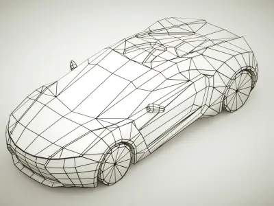 Generic Supercar v8 multicolors Low-poly 3D model