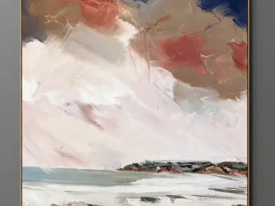 Plaster two square photo frames 05 Low-poly 3D model