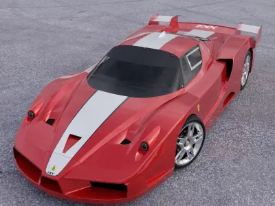 Ferrari fxx in jungle Low-poly 3D model