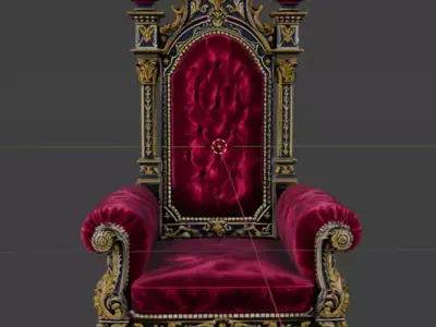 Royal and luxurious Gothic chair 3D model