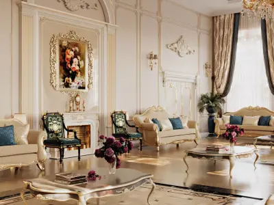 Classic Interior Scene 3D model