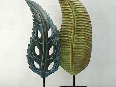 Albesia Wood Leaf Decoration 3D model