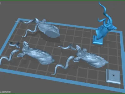 Greater Kudu Antelope bust 3D print model