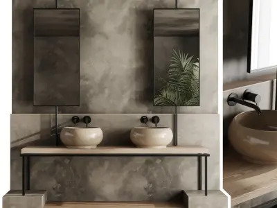 Bathroom furniture by inbani faucet set 72 Low-poly 3D model