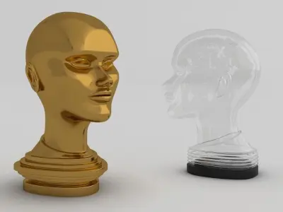 Deco Head Low-poly 3D model