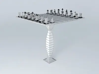 chess board on table Free 3D model