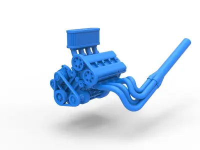 Engine of Midget car Scale 1 to 25 3D print model