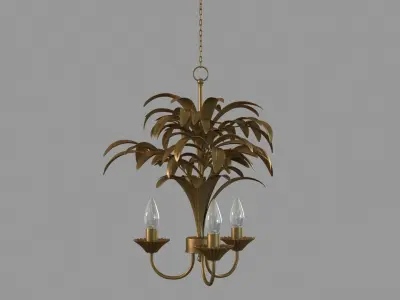 Lilly Pulitzer Polished Palm Tree Chandelier 3D model