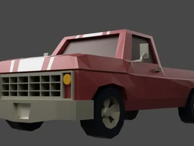 Pickup Truck-1976 Low-poly 3D model