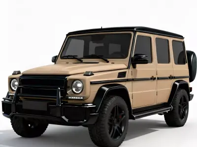 Desert Tan And Black Luxury SUV 3D Model Low-poly 3D model