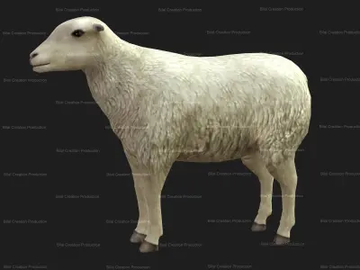 Sheep Animated Low-poly 3D model