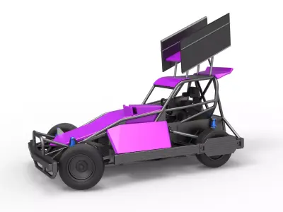 New Zealand Superstock car while turning Version 2 Scale 1 to 25 3D print model