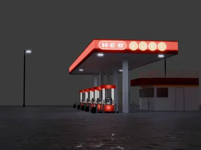 Gas station 3D model