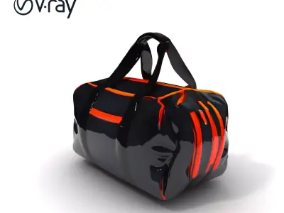 Sporty Duffel Bag Model Pack with Neon Accents Low-poly 3D model