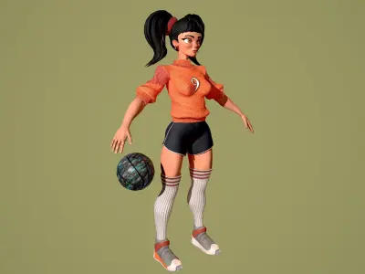 Basket girl  Low-poly 3D model buy