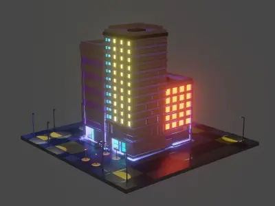 Hotel and motel for free Free low-poly 3D model